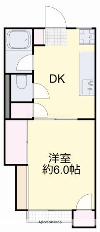 コーポリバーサイド(1DK/2階)の間取り写真