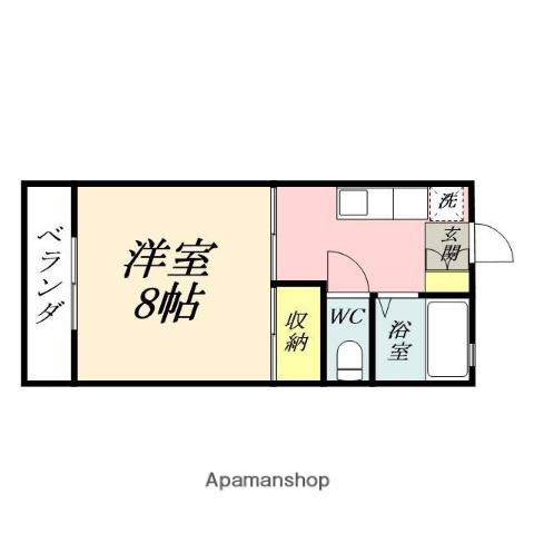 成広コーポⅡ(1K/2階)の間取り写真
