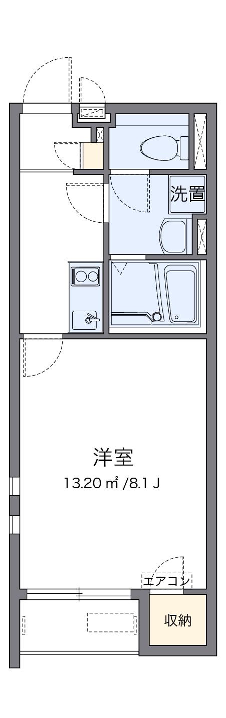 クレイノエアルⅡ(1K/1階)の間取り写真