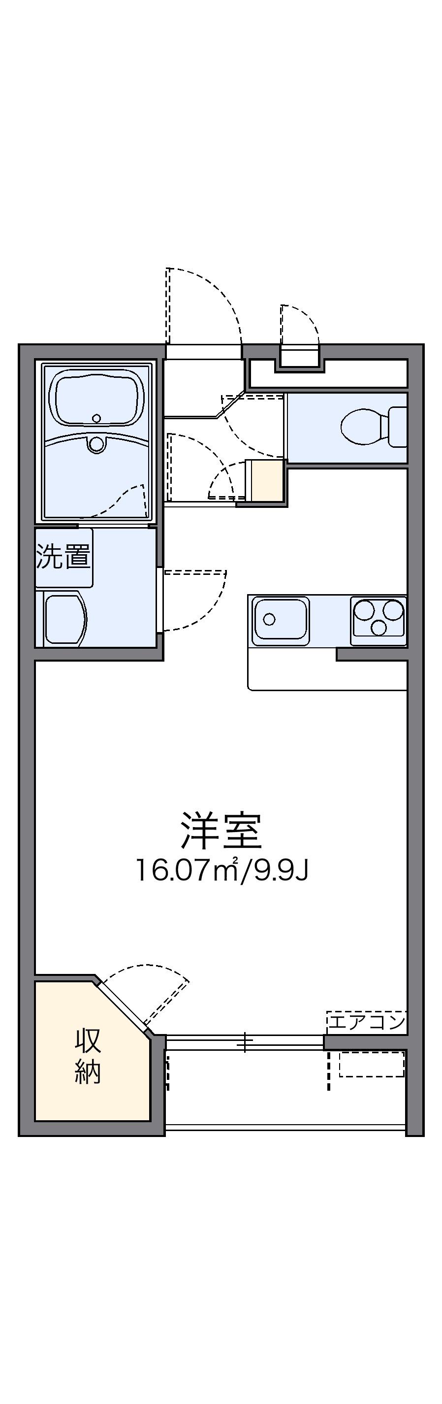 レオパレスシャルマン上道Ⅲ(1K/2階)の間取り写真