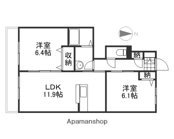 シャーメゾン シエル(2LDK/1階)の間取り写真