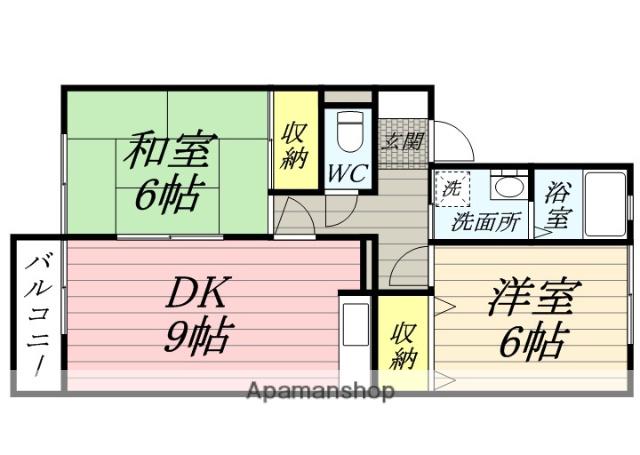 サニーパル芳泉Ⅱ(2DK/2階)の間取り写真