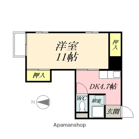 サンジェルマン番町(1DK/2階)の間取り写真