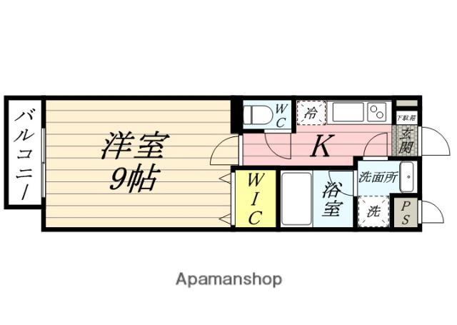 LST OKADAI サウス(1K/3階)の間取り写真