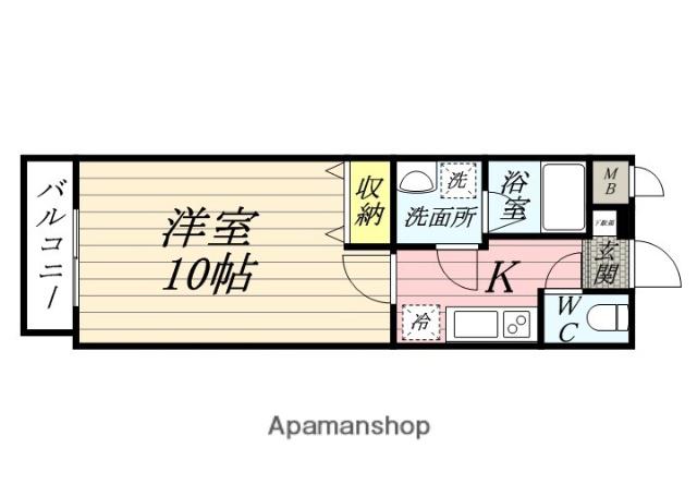 ARCSTAGE清輝本町(1K/4階)の間取り写真