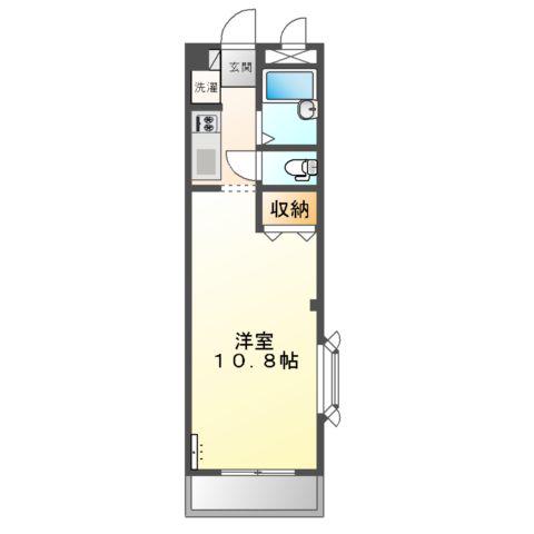 クオリティー下中野Ⅲ(1K/1階)の間取り写真