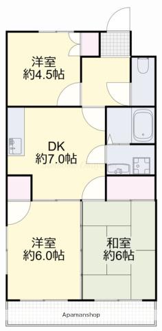 メゾン西ウイング(3DK/3階)の間取り写真