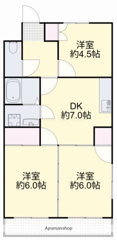 メゾン西ウイング(3DK/2階)の間取り写真