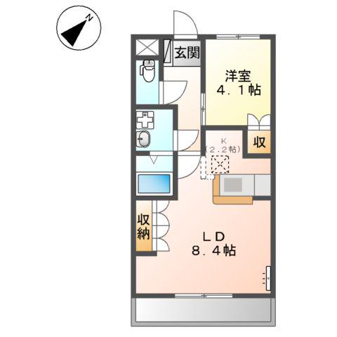 ベルフォーレ(1LDK/1階)の間取り写真