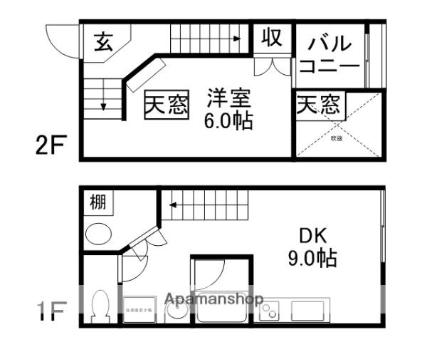 YNG西坂6(1DK/1階)の間取り写真