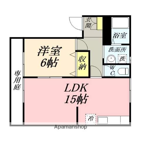 ヴィラフローレルA(1LDK/1階)の間取り写真