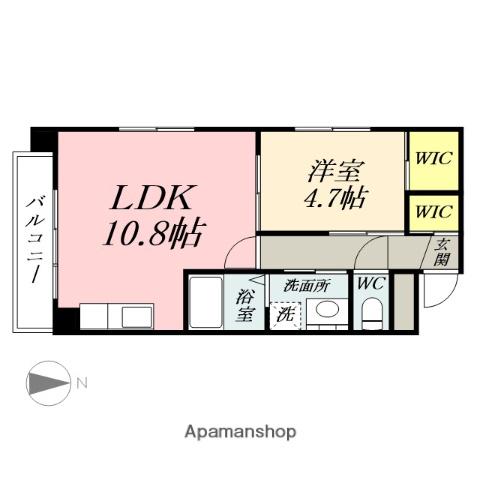 カーサあくら通(1LDK/2階)の間取り写真