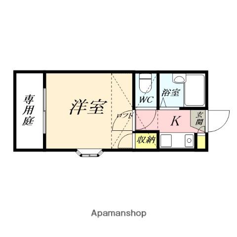 旭本町第2レジデンス(1K/1階)の間取り写真