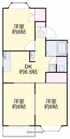 ミサワアイタウンB棟(3DK/2階)の間取り写真