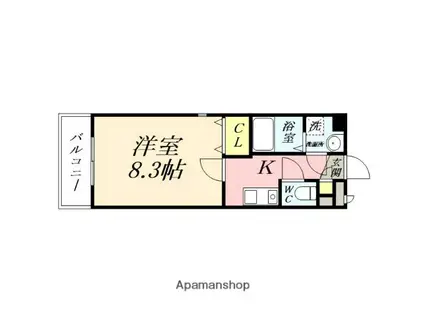 ARCSTAGE柳町(1K/3階)の間取り写真