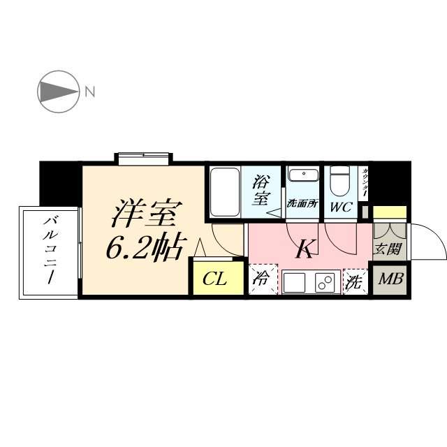 プレサンス岡山駅前(1K/7階)の間取り写真