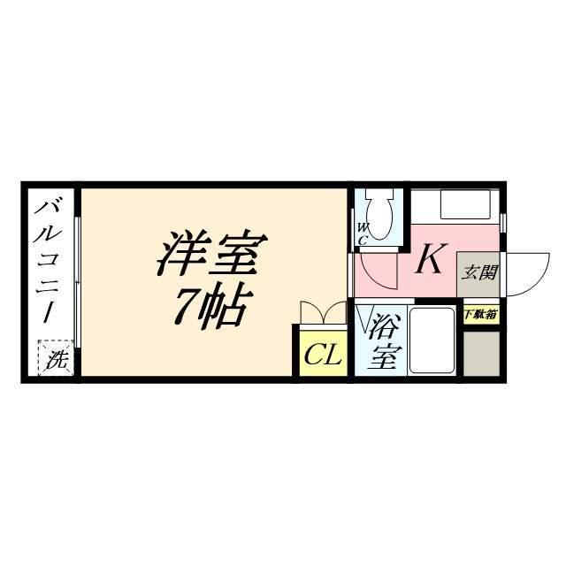 ラ・パルテール福富 壱番館(1K/4階)の間取り写真