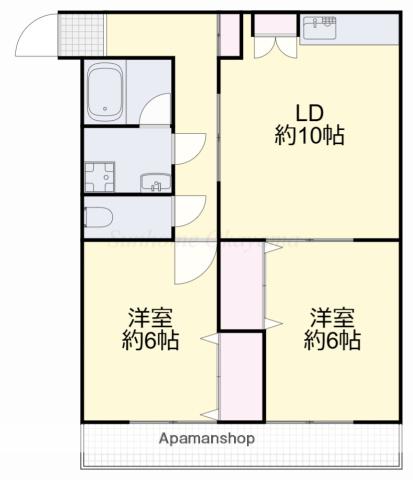 成広伊田コーポ(2LDK/2階)の間取り写真