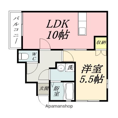 プティシュシュ大福 北棟(1LDK/1階)の間取り写真