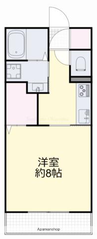 ヴァン ヴェール京山(1K/2階)の間取り写真
