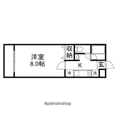 コーポ半田5(1K/2階)の間取り写真