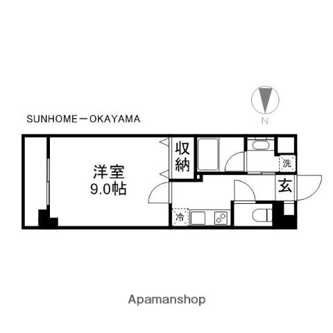 EST東古松(1K/4階)の間取り写真