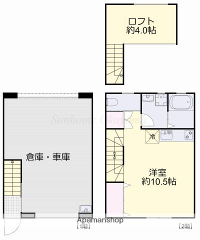 OHDARA BASE(ワンルーム/1階)の間取り写真