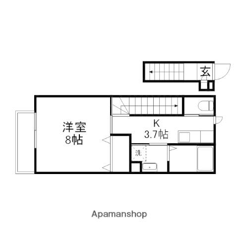 CREAVILLE(1K/2階)の間取り写真