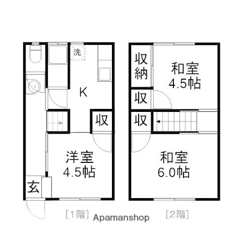 こうしまコーポ(3K/2階)の間取り写真
