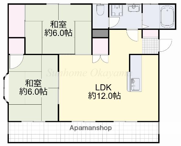 シティハウスかあむ(2LDK/3階)の間取り写真
