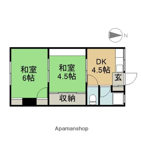 西崎アパート(2K/2階)の間取り写真