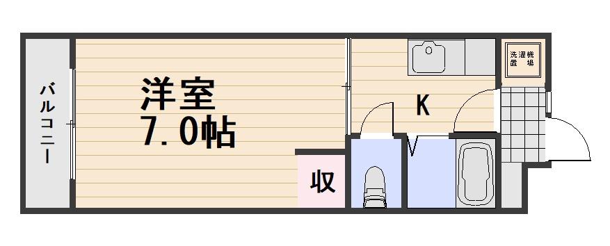 伊福ビューアレイ(1K/5階)の間取り写真