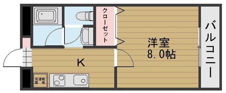 パークプレイスみしま(1K/2階)の間取り写真