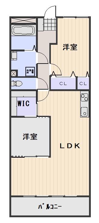 岡山スタービル(3LDK/1階)の間取り写真