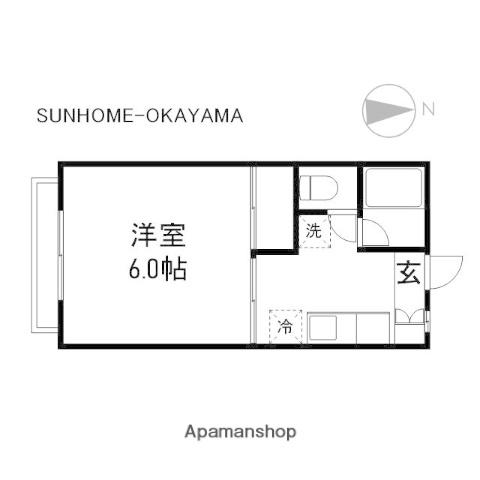 フローラ・浜(1K/1階)の間取り写真