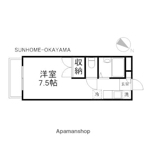 ピアブルークレスト1(ワンルーム/1階)の間取り写真