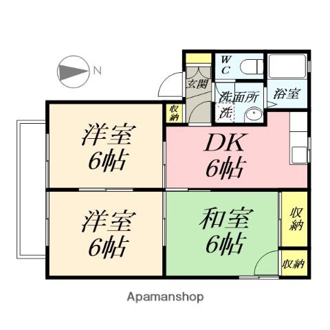 ぼくんちPARTⅢ(3DK/2階)の間取り写真