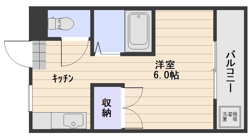 マンションIT(1K/3階)の間取り写真
