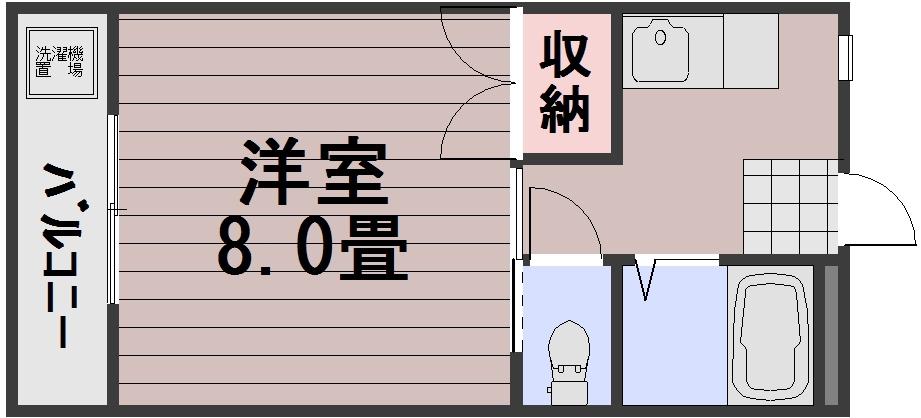 コープ・エスポワールⅡ(1K/4階)の間取り写真