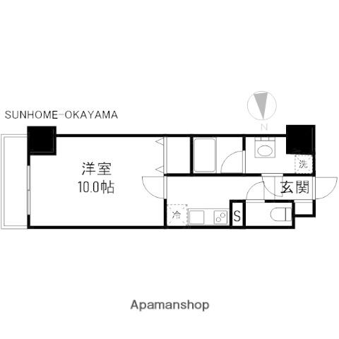THE MODERN岡山駅前(1K/2階)の間取り写真