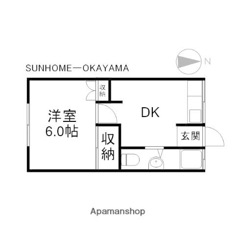 多田コーポ第1(1K/1階)の間取り写真