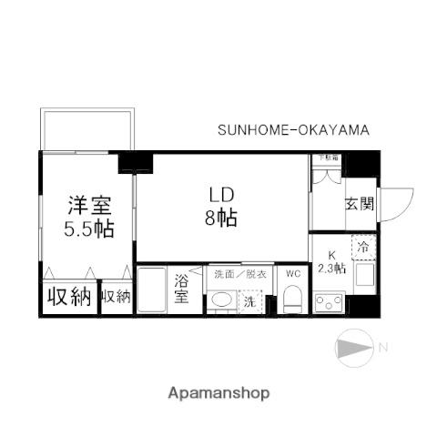 せかんどゆーす西口(1LDK/3階)の間取り写真