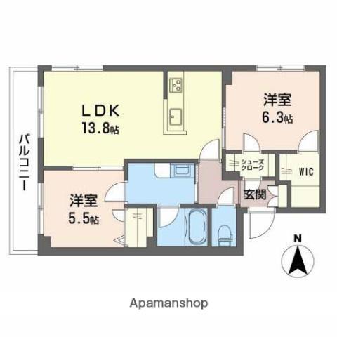 そよかぜⅡ(2LDK/3階)の間取り写真