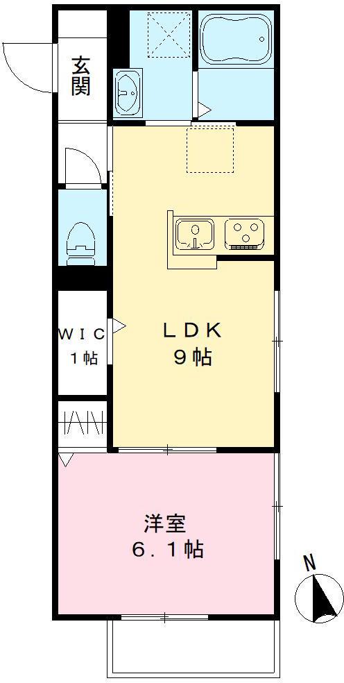 エスポワールA(1LDK/1階)の間取り写真