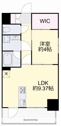 KABAYA GARDEN TONDACHO(1LDK/9階)の間取り写真