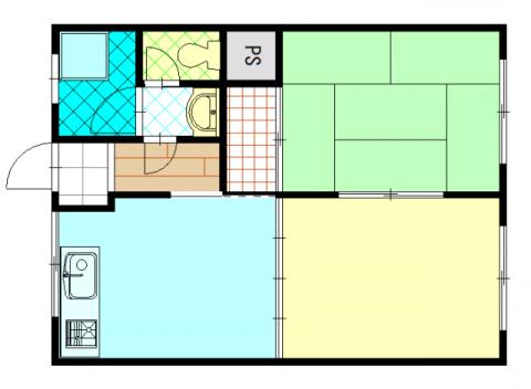 山陽ビル(2DK/2階)の間取り写真