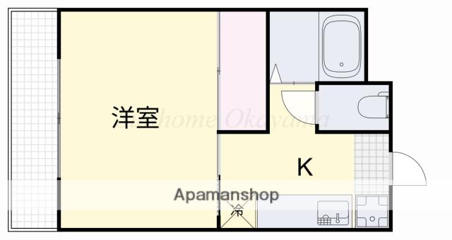 サンリバー南方B棟(1K/2階)の間取り写真