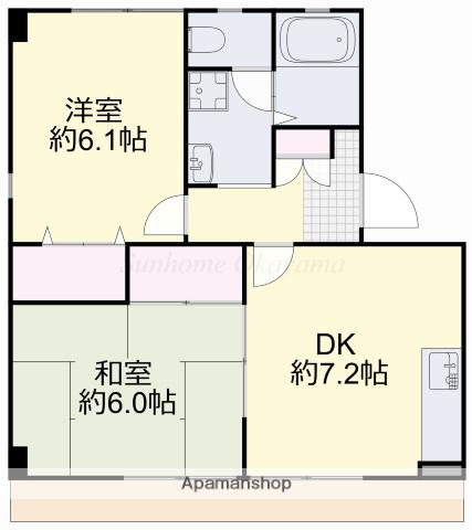 グリーンハイツ B(2DK/1階)の間取り写真