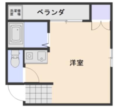 津高台ハイツ(ワンルーム/2階)の間取り写真