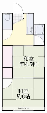 ことぶき荘 B棟(2K/1階)の間取り写真